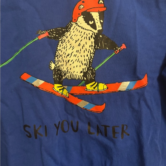 Boden Blue Ski Penguin Long Sleeve Tee - Picture 2 of 3